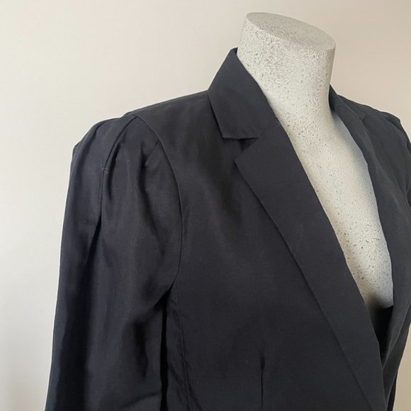 Frame | Black Single Button Pleat Blazer - Size 4 NWT - Picture 6 of 15